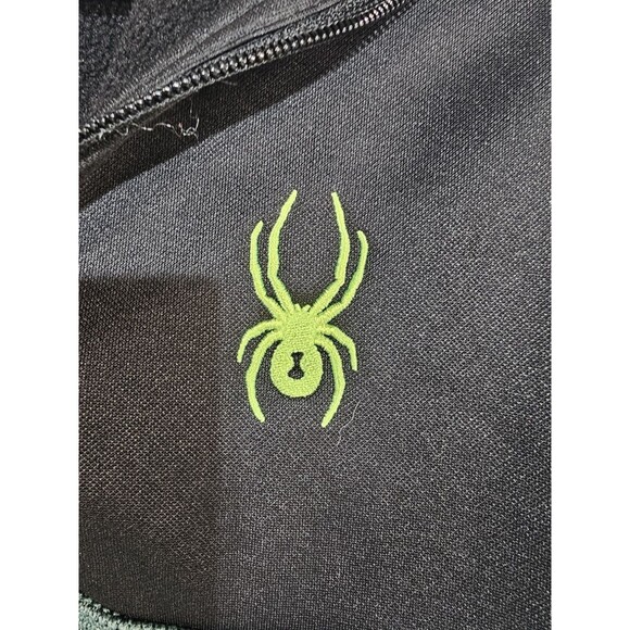 Spyder Pullover Hoodie Ghost Men's Racer 1/4 Zip Green/Black Size Medium - Picture 4 of 7